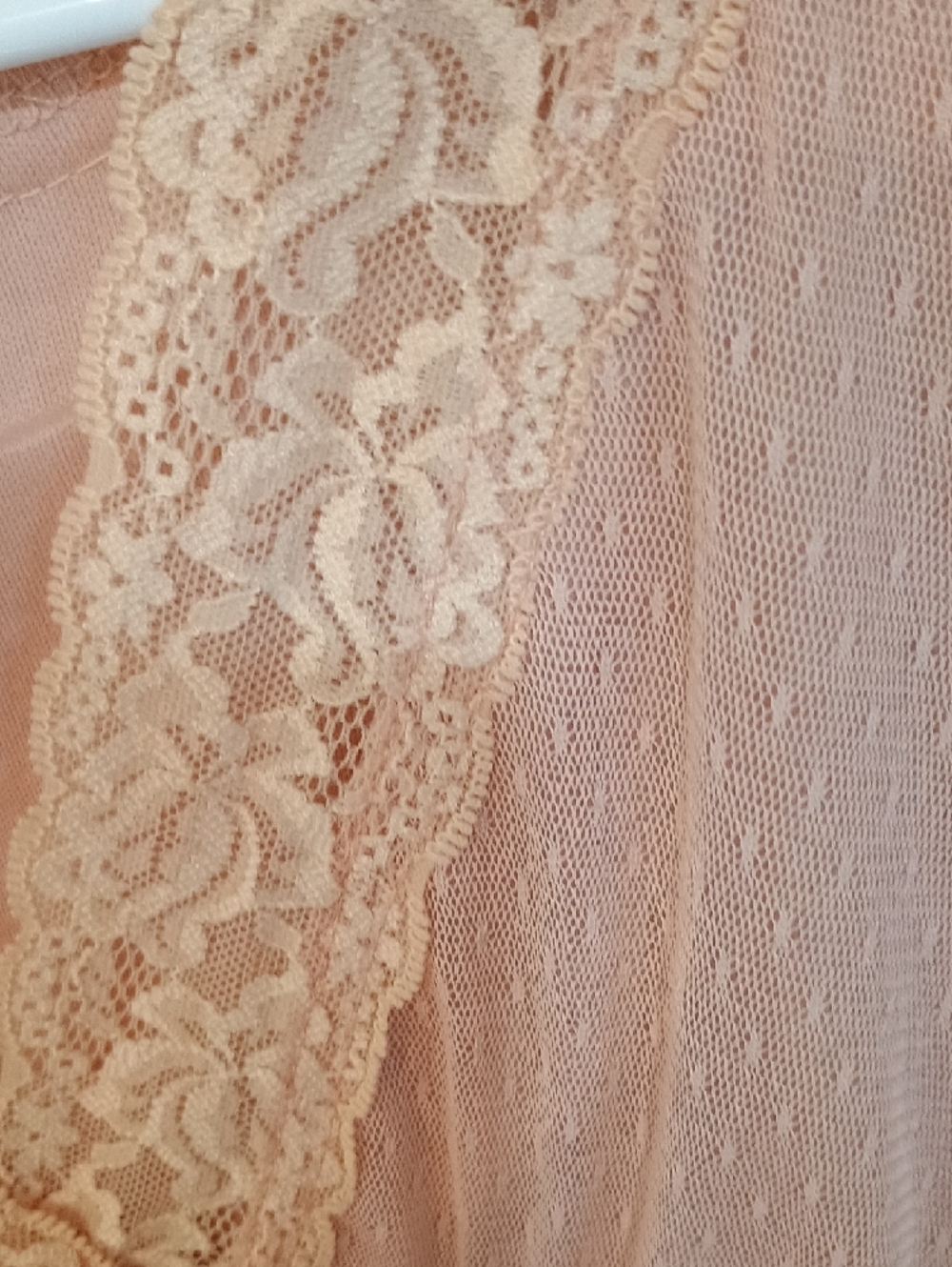 Suzanne Betro Soft Peach Lace-Trim Top - Picture 3 of 7